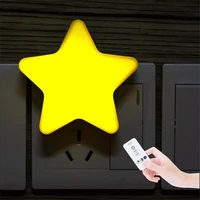 remote controller cute star led plug in night light with plug cartoon colored lights for bedroom creative cute lamp bedside led