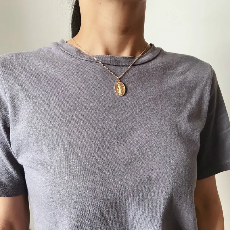 Простое винтажное ожерелье для пар золотого и серебряного цветов подвески Девы