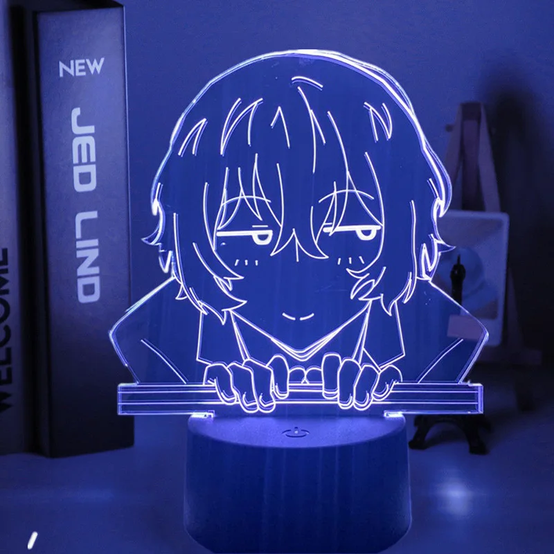 3D ночник аниме неоновая лампа меняющая цвет бродячие собаки Осаму дадзай