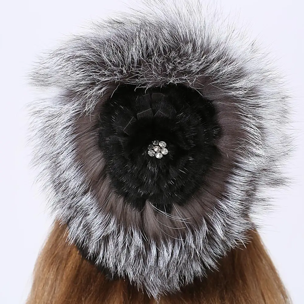 Новый дизайн 2019 Вертикальная шапка из Меха чернобурки осень-зима теплая