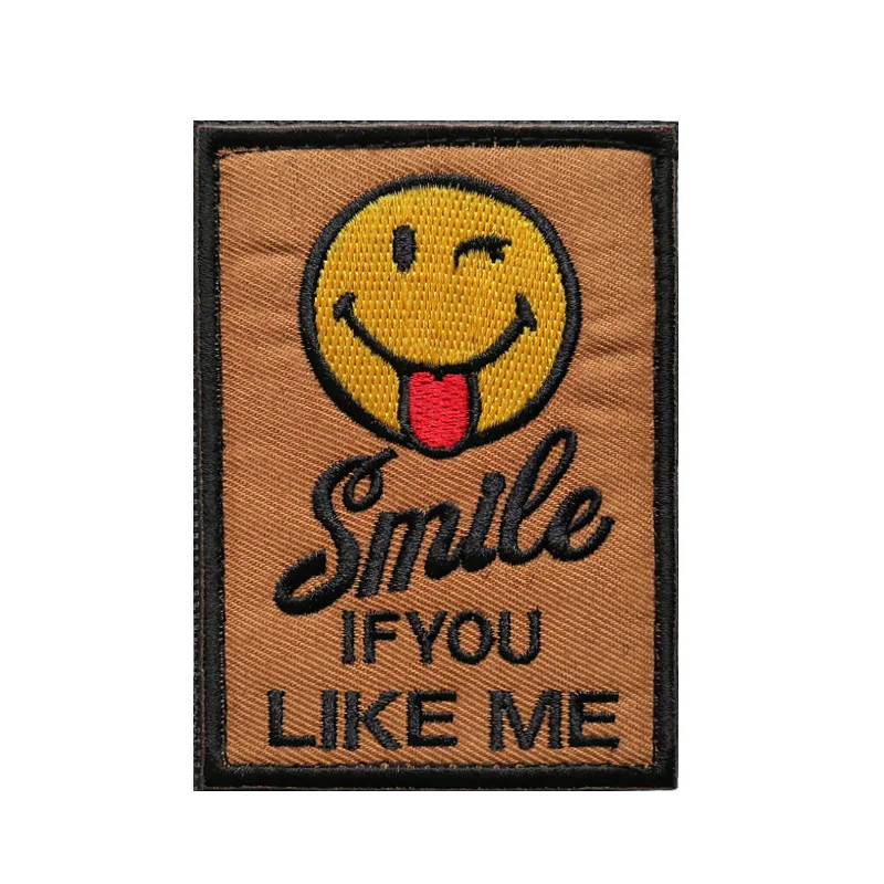 Вышивка 3D тканевая наклейка на липучках этикетка со смайликом в Нью Йоркском и