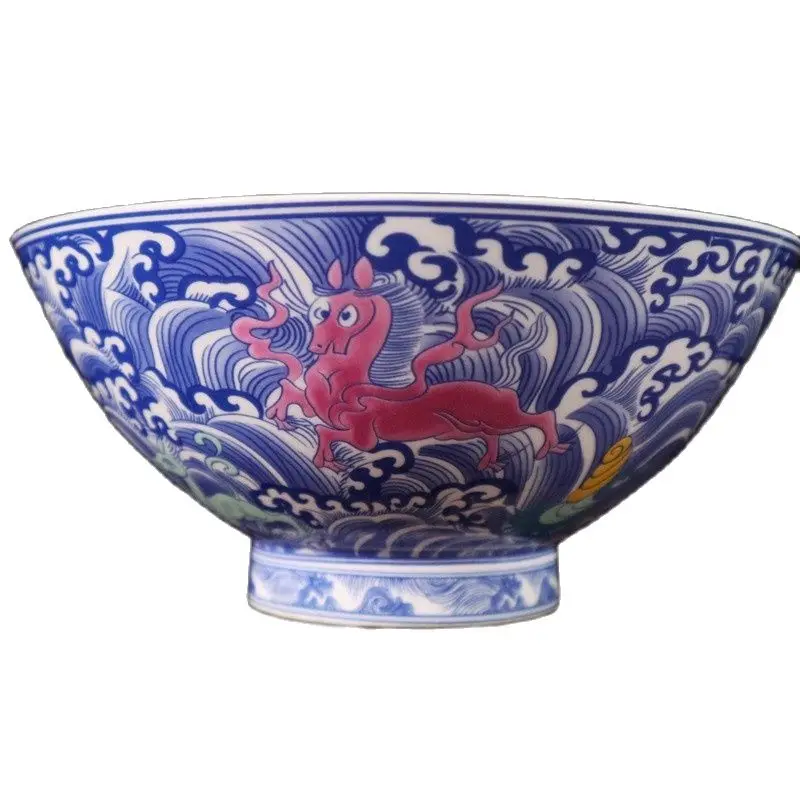 

Chinese Old Porcelain Blue And White Bowl With Auspicious Animal Pattern