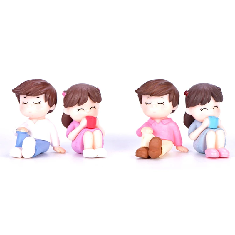 

2pcs/set Mini Lovers Dolls Model Miniature DIY Figurine Ornaments Decoration Figures Landscape Fairy Garden Ornaments