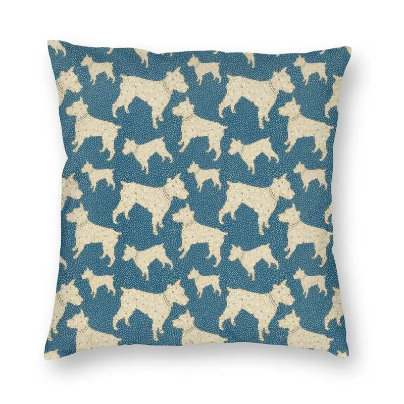 

Cartoon Schnauzer Puppy Pattern Cushion Covers Sofa Home Decor Dog Animal Art Square Pillow Cover 40x40cm