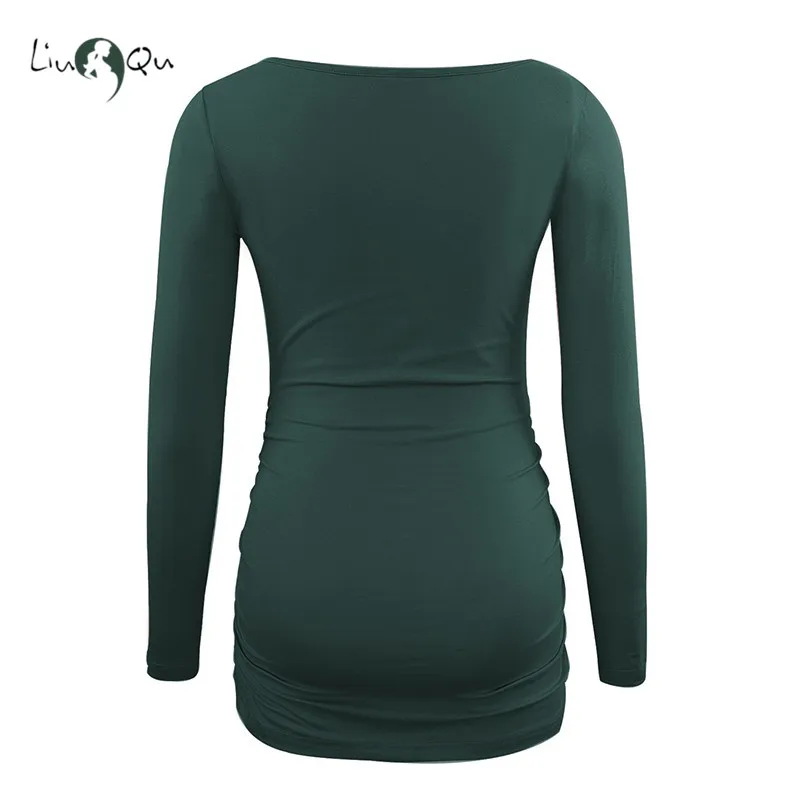 Женская одежда с длинным рукавом для будущих мам Топ Блузы беременных
