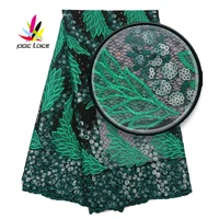 2019 high quality sequence lace fabric green nigerian mesh lace newest designs sequin lace fabrics for bridal materials xz2810b