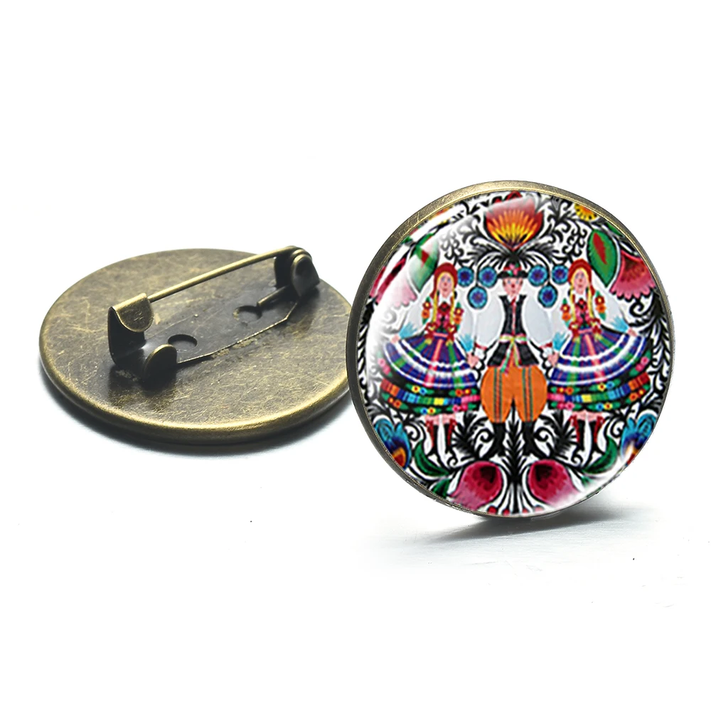 Азиатских Винтаж современный порез цветочным узором Броши лак народное