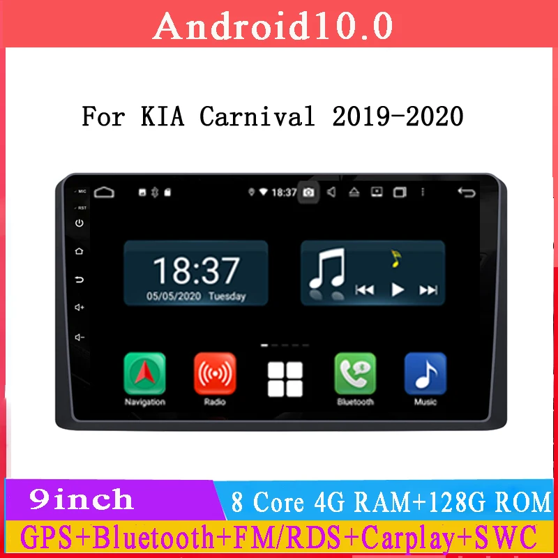 Автомобильный мультимедийный dvd-плеер с сенсорным экраном 9 дюймов Android 10 для kia