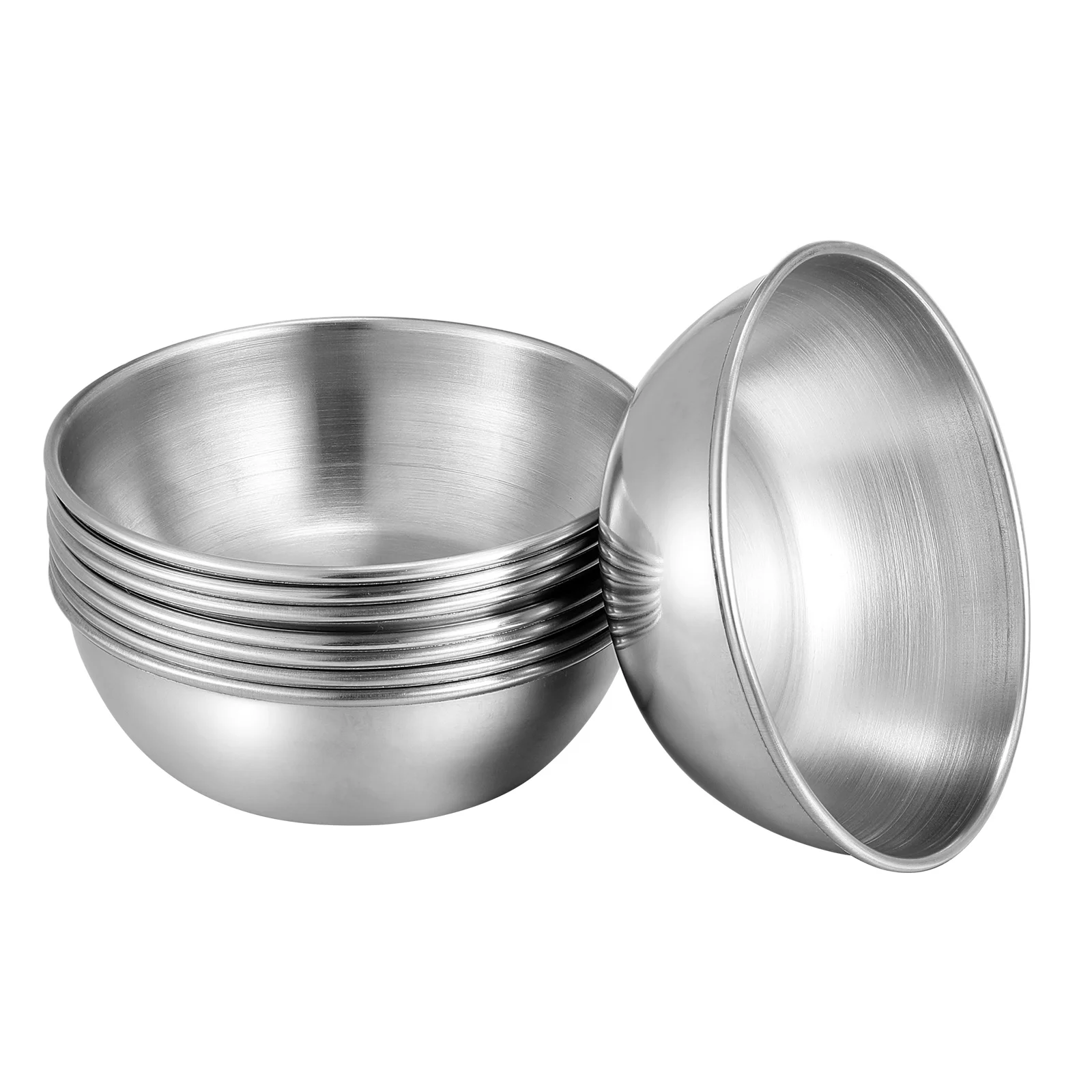 

UPKOCH 8pcs Round Seasoning Dishes Stainless Steel Dipping Saucers Bowls Mini Appetizer Plates for Home Restaurant (Silver)