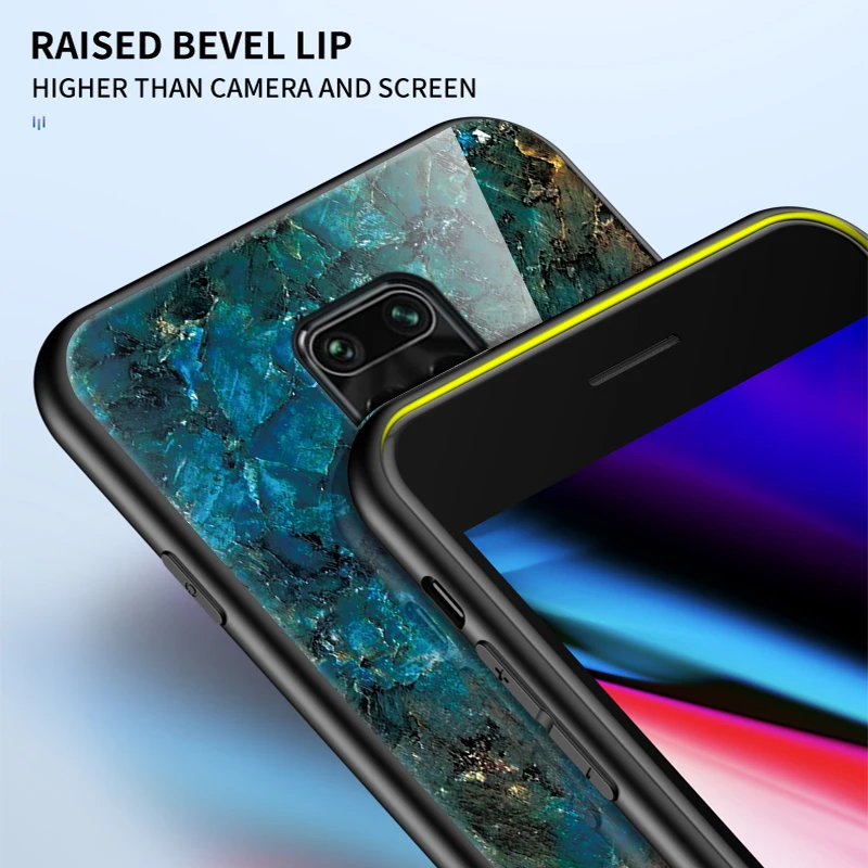Мраморный чехол для Xiaomi Redmi note 9S 8 pro 8T 10 7 6 5 ударопрочный из закаленного стекла