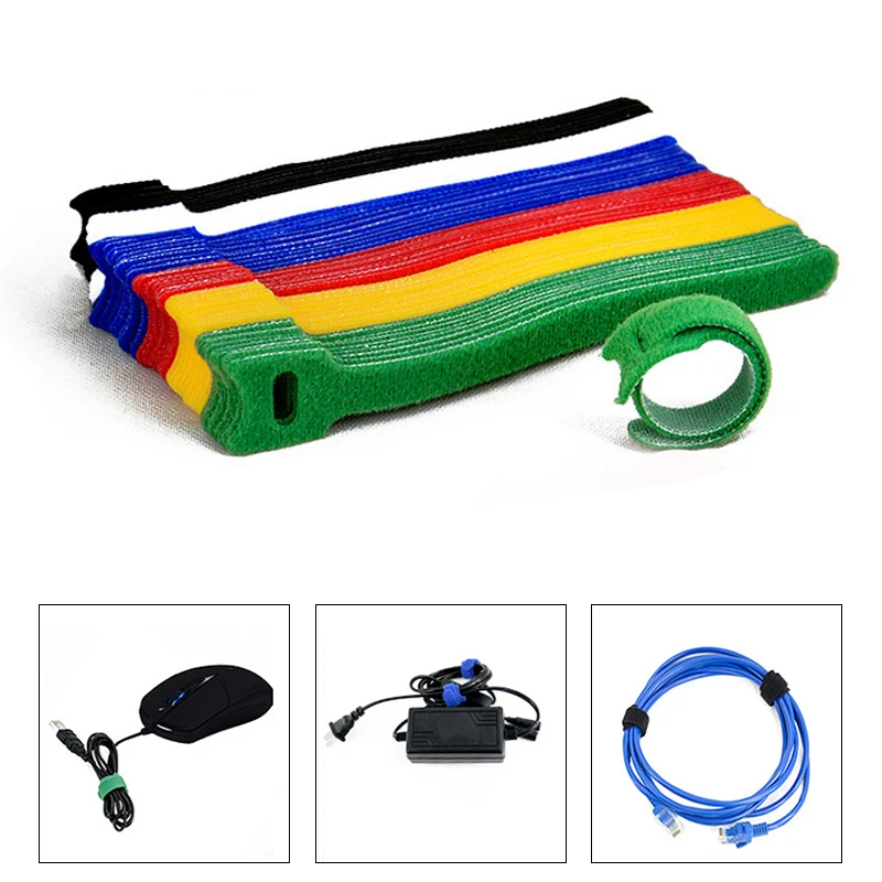 100 шт./компл. карамельный цвет кабель для передачи данных нейлоновый крюк петля