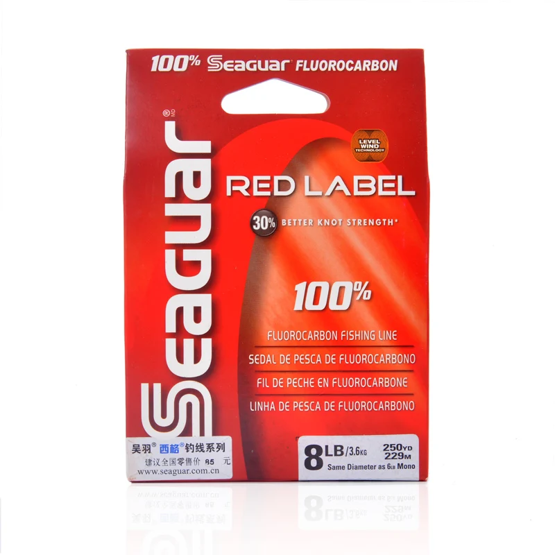 Seaguar Красная этикетка оригинальная 100% фторуглеродная леска 6lb 8lb 10lb 12lb морская или