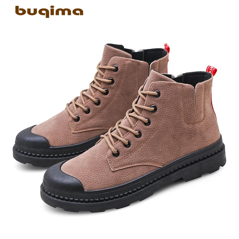 Buqima/мужские Ботинки Martin теплые зимние ботинки рабочие в стиле ретро