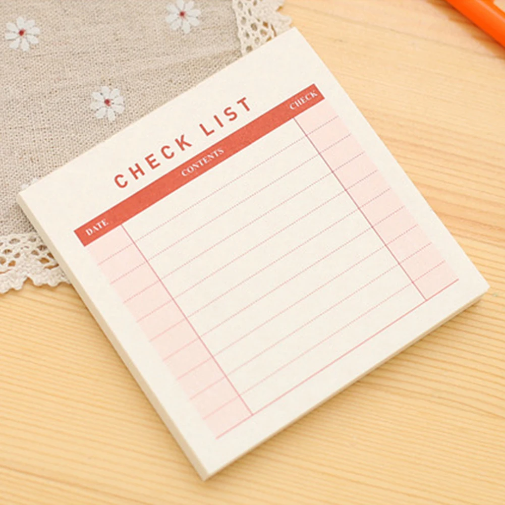 Стационарный контрольный лист блокнот офисный скребок Еженедельный план
