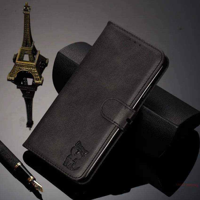 

Retro Cartoon Leather Flip Case For Samsung Galaxy S8 S9 S10 Note 10 Plus J4 J6 A10S A20 A30 A40 A50 Cover Cute Cat Wallet Cases