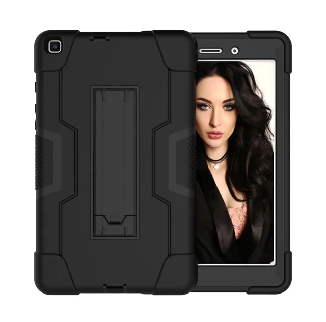 black Сверхпрочный Силиконовый противоударный чехол для samsung Galaxy Tab A 8,0 SM-T290/T295/T297 8," планшет Funda чехол для детей - Цвет: black