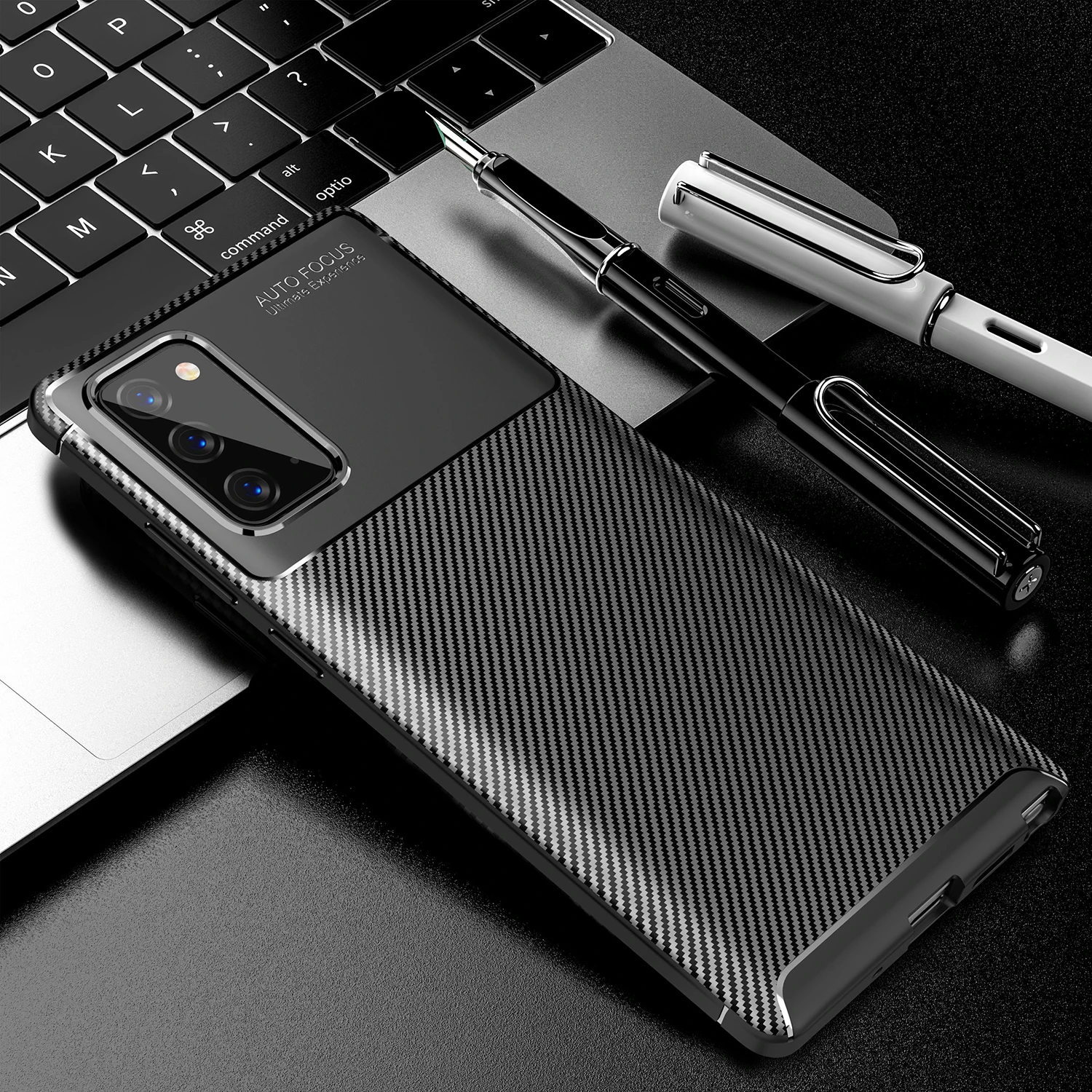 

For Samsung Galaxy S20 S21 S22 FE Plus Ultra Note 20 Ultra A51 A71 A42 A52 A72 5G Carbon FIber Cover Protection Phone Case