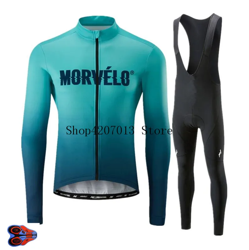 Morvelo 2019 осенний комплект для велоспорта 9D гелевая накладка с длинным рукавом