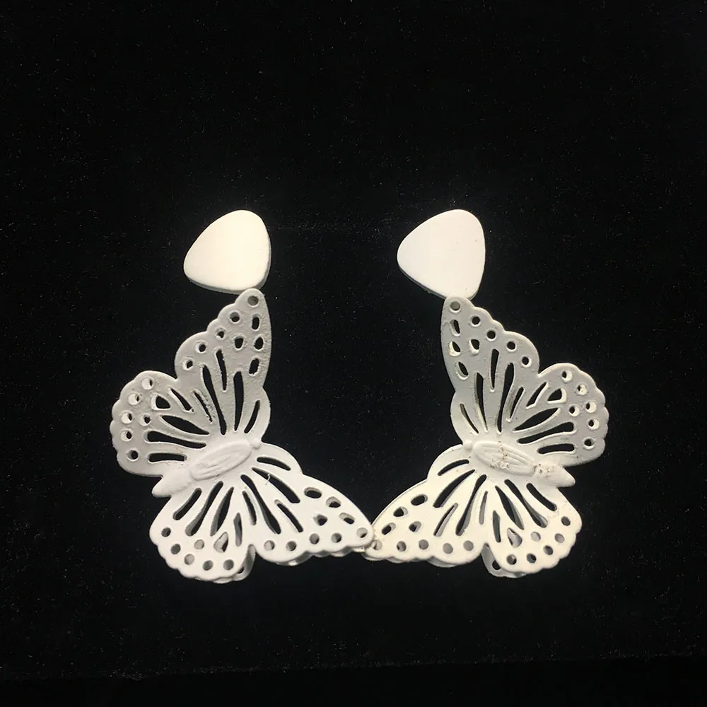 Серьги-гвоздики в виде белых бабочек для детей корейские ювелирные изделия 2020 |