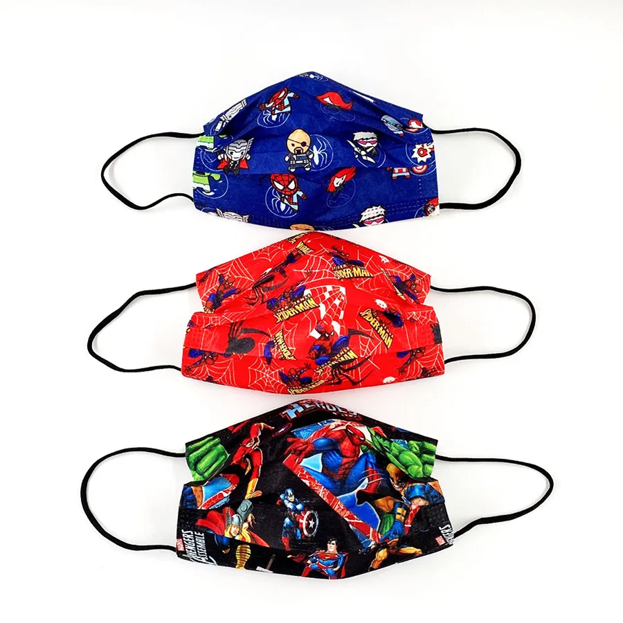 Модная детская аниме маска для лица Disney мультяшная Человека-паука милая 3-слойная