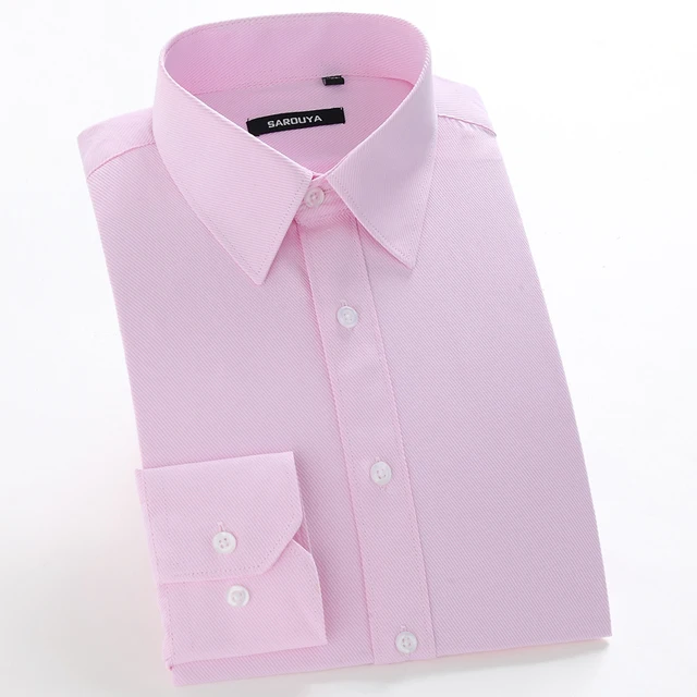 Light Pink Мужская Базовая дизайнерская рубашка с длинным рукавом, классический воротник, Классический крой, формальная деловая работа, Social, твил, топы, рубашка - Цвет: Light Pink