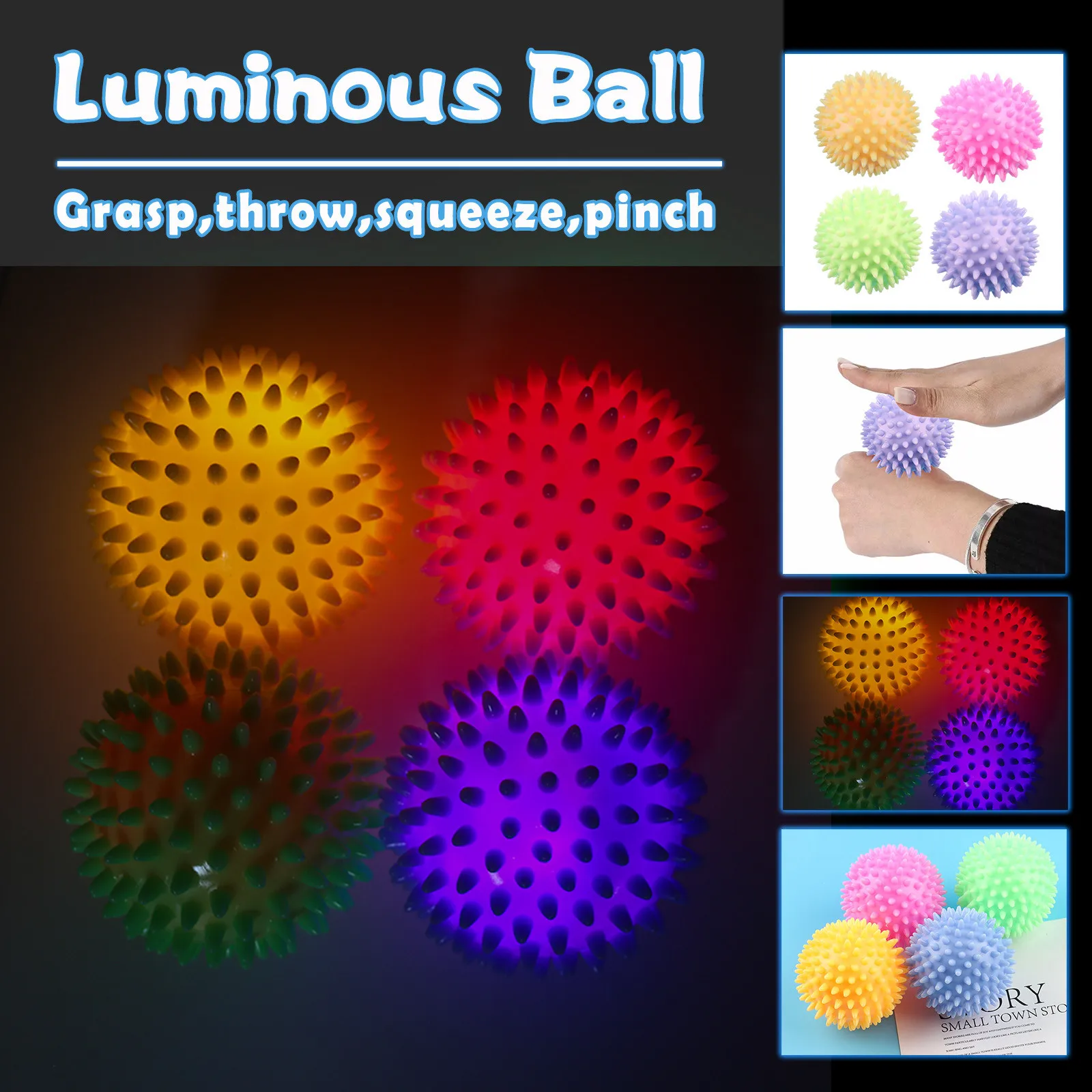 4 шт. светящейся подошвой мышц флеш массаж распаковки укол шар выпускает Давление