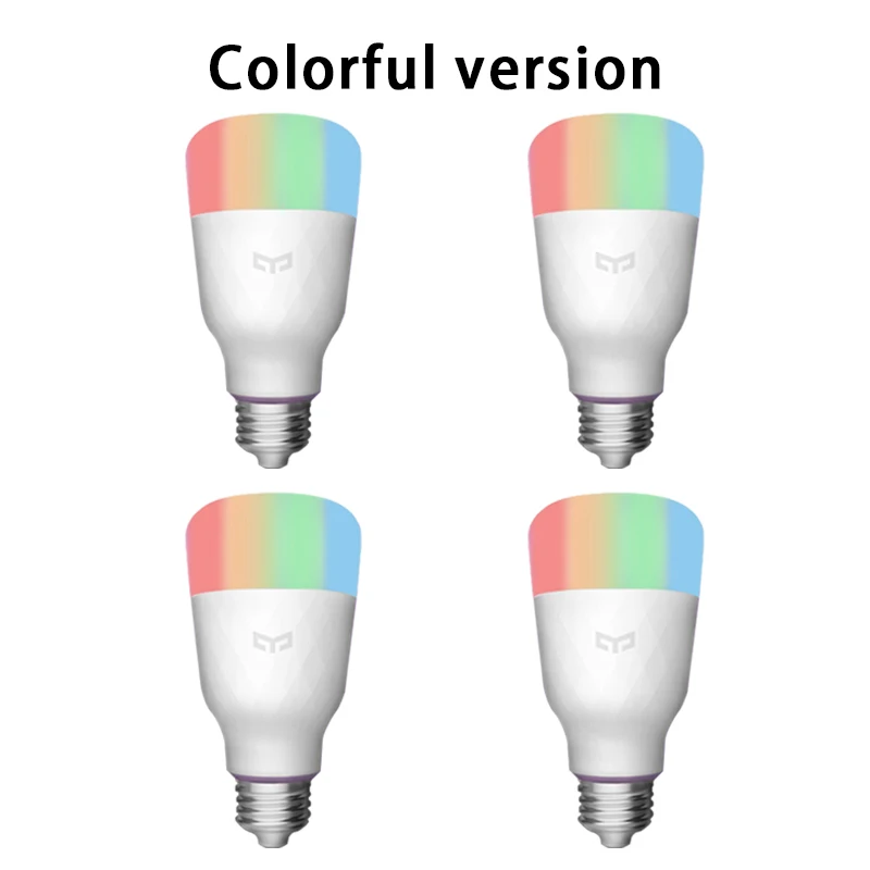 4pcs colorful Yee светильник, цветная лампа E27, умное приложение, wifi, пульт дистанционного управления, умный светодиодный светильник RGB/Цветная температура, романтическая лампа - Цвет: 4pcs colorful
