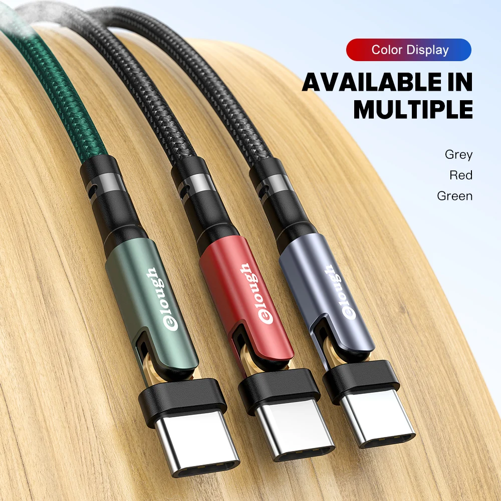 Вращающийся USB-кабель Elough типа C для Huawei Xiaomi Poco 3A быстрая зарядка стандарта USB Type-C