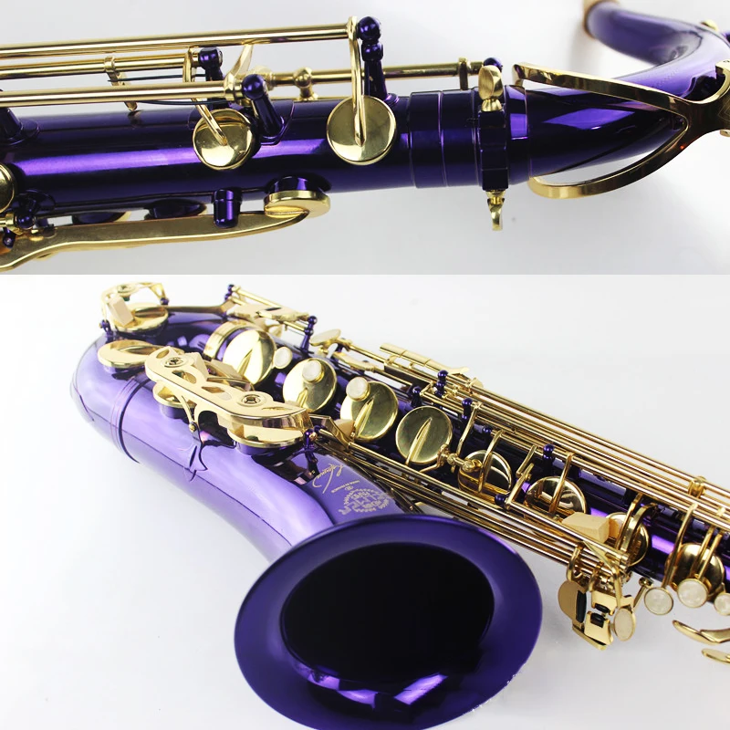 B плоский альт саксофон фиолетовая краска золотой ключ музыкальные инструменты