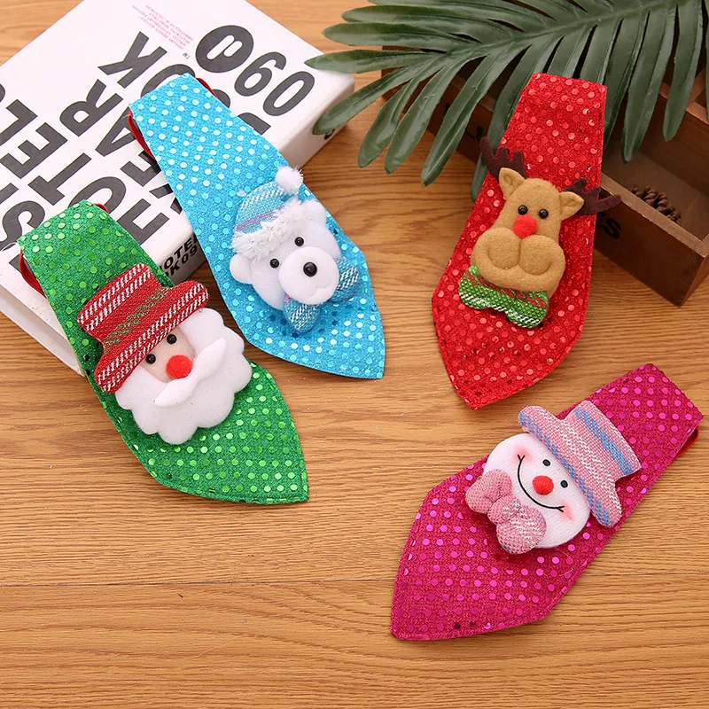 

1 PC New Men's Christmas Bow Ties Casual Snowflake Print Polyester estival Theme Tie Party Gift for child Cloth accessories