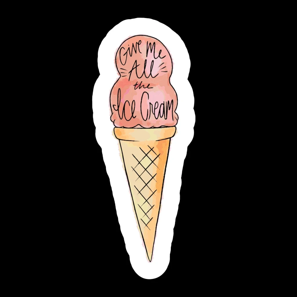 

S50839# 13CM/17CM Personality PVC Decal For GIVE ME ICE CREAM Waterproof Car Sticker on Motorcycle Laptop Decorative