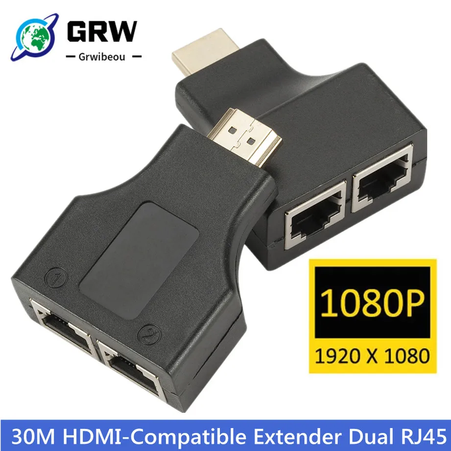 

30 м HDMI-совместимый удлинитель двойной RJ45 CAT5E CAT6 UTP LAN Ethernet HDMI-совместимый ретранслятор 1080P для PS3 STB HDTV HDPC