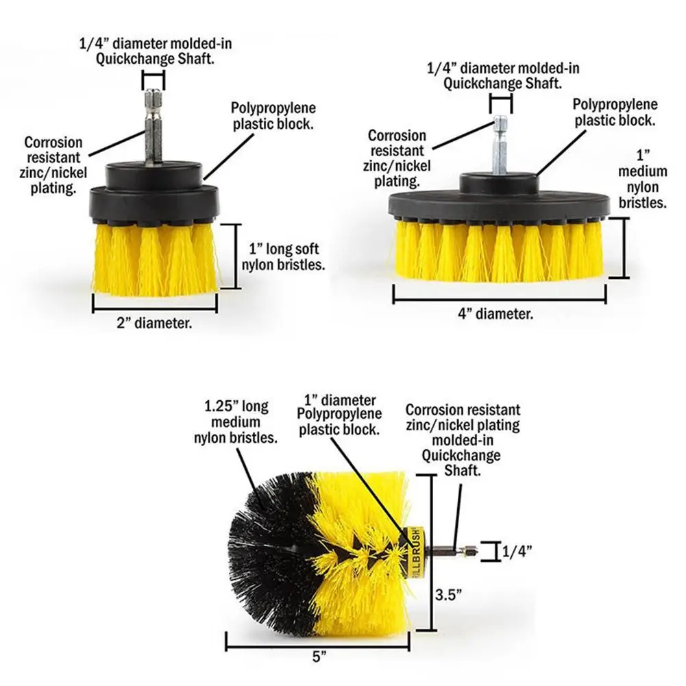 3 шт./набор щетка для скруббера чистки поверхностей ванной комнаты ванна плитка