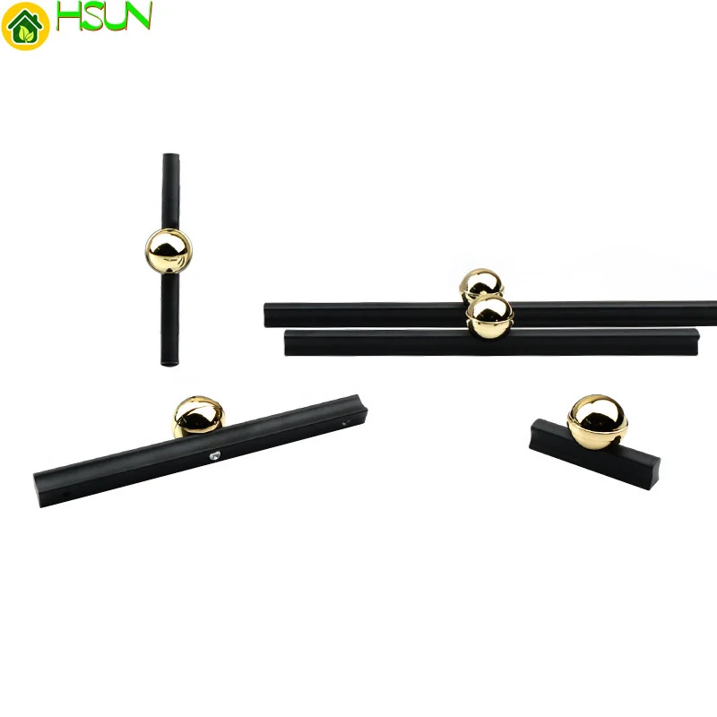 Цинковые ручки современный сплав золотая для шкафа и черная дверь - купить по