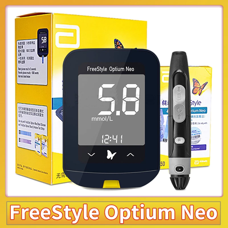 

Глюкометр Abbott Freestyle Optium Neo с тест-полосками для измерения уровня сахара в крови, глюкометр диабетический кетон