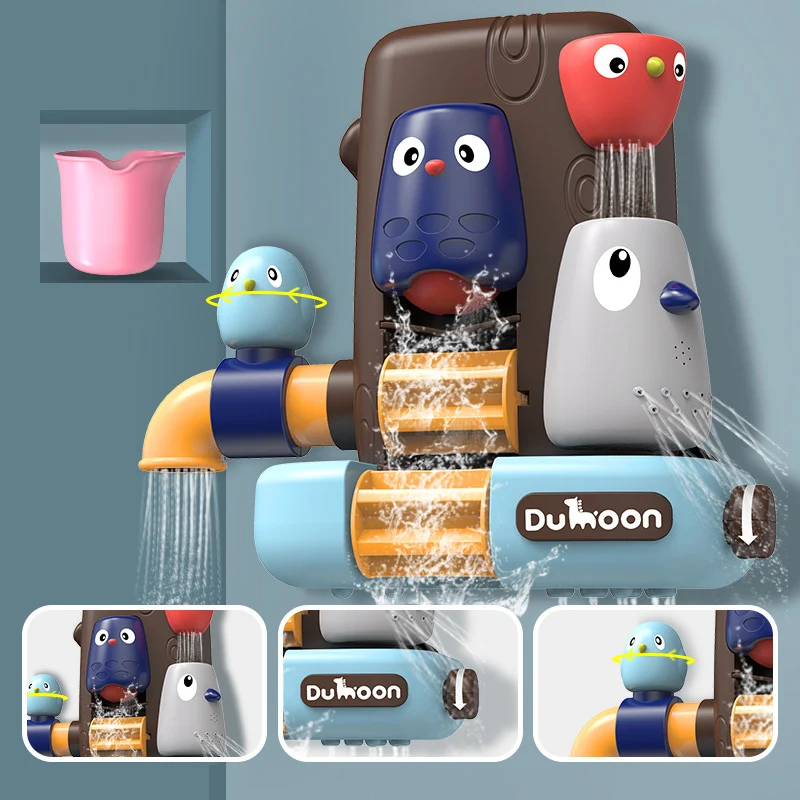 

2020 Bathroom Toys Pipeline Water Spray Shower Game Bird Mushroom Toy for Children Swimming Bathroom Bathing Kids Toy gift