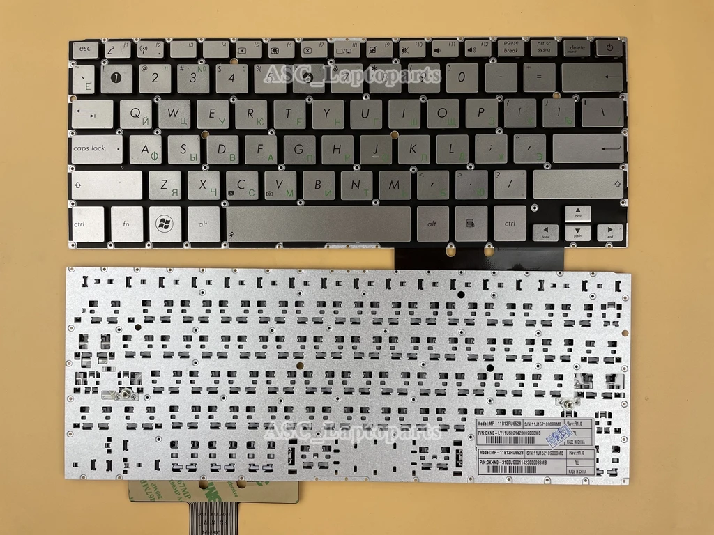 Новая русская Русская клавиатура для Asus Zenbook UX31 UX31A UX31E UX31L UX31LA UX31S серебристая без