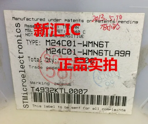 Оригинальная фотография флэш 24C01W6 STM оригинальные микросхемы памяти M24C01 AT24C01 |