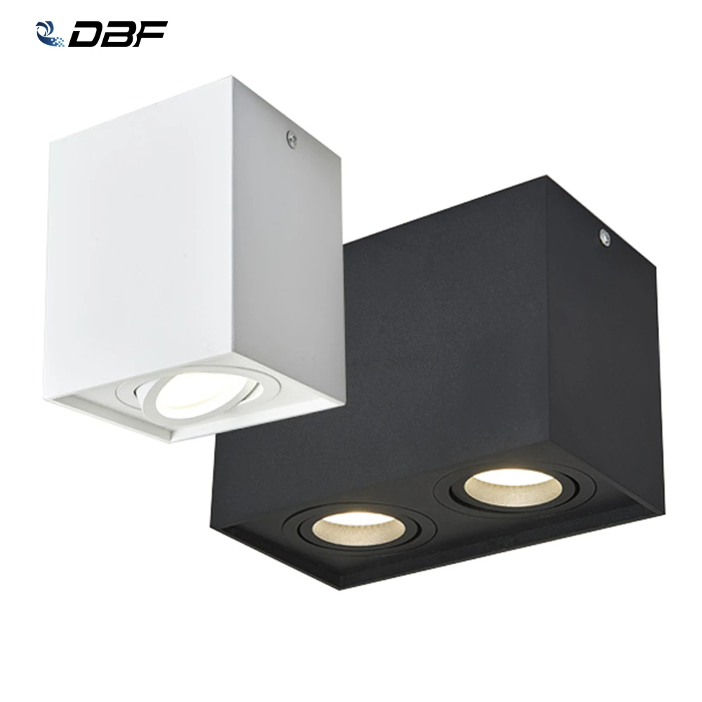 

[DBF]Square Surface Mounted LED Downlight with Replaceable GU10 LED Bulb 5W 7W 10W 14W LED Ceiling Spot Light AC85V-265V Indoor
