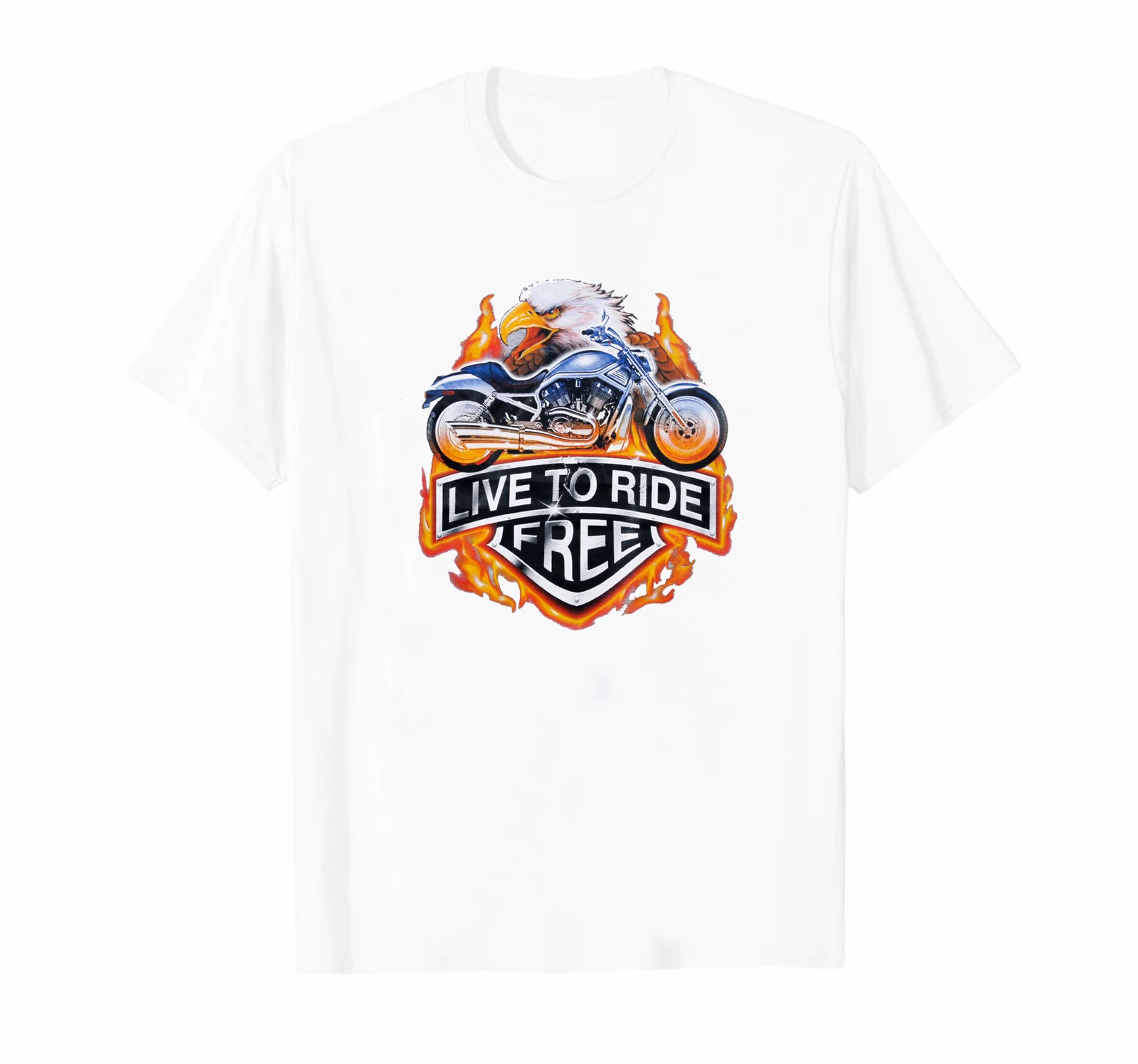 

Live to Ride Free. cool design Choppers Motorcycle Bald Eagle T-Shirt. Summer Cotton Short Sleeve O-Neck Mens T Shirt New S-3XL