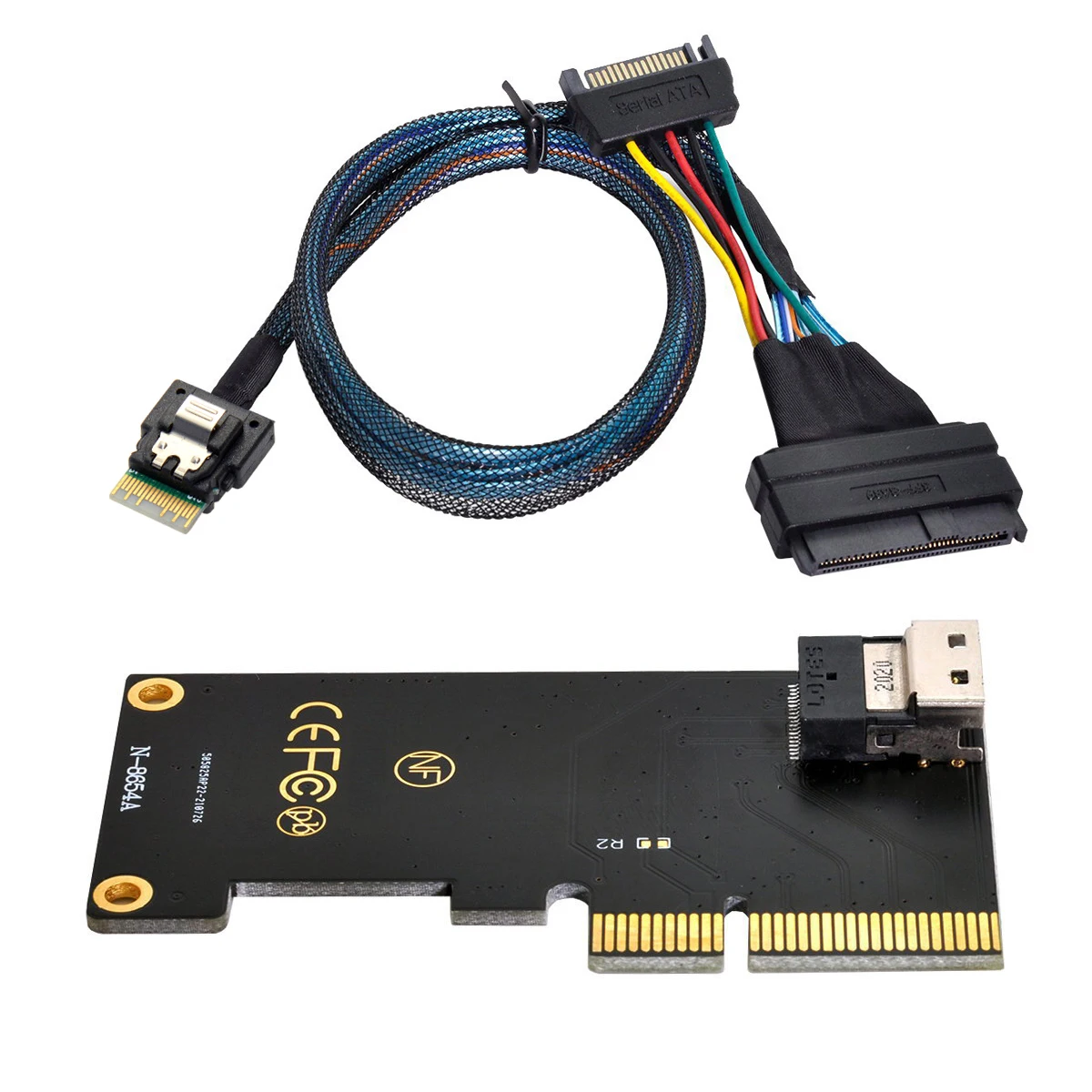 

Адаптер для материнской платы SSD Xiwai PCI-E 3,0 4,0 до SFF-8654 Slimline SAS и U.2 U2 SFF-8639 NVME PCIe кабель SSD для материнской платы SSD