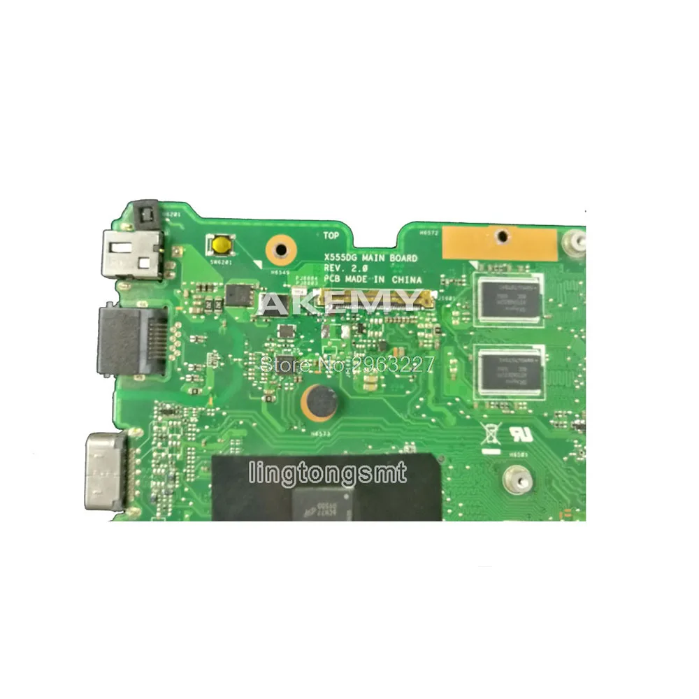 

X555DG Laptop motherboard For Asus X555Y X555YI X555D X555DG original X555DG mainboard with A6-7310 CPU 4GB RAM Test OK