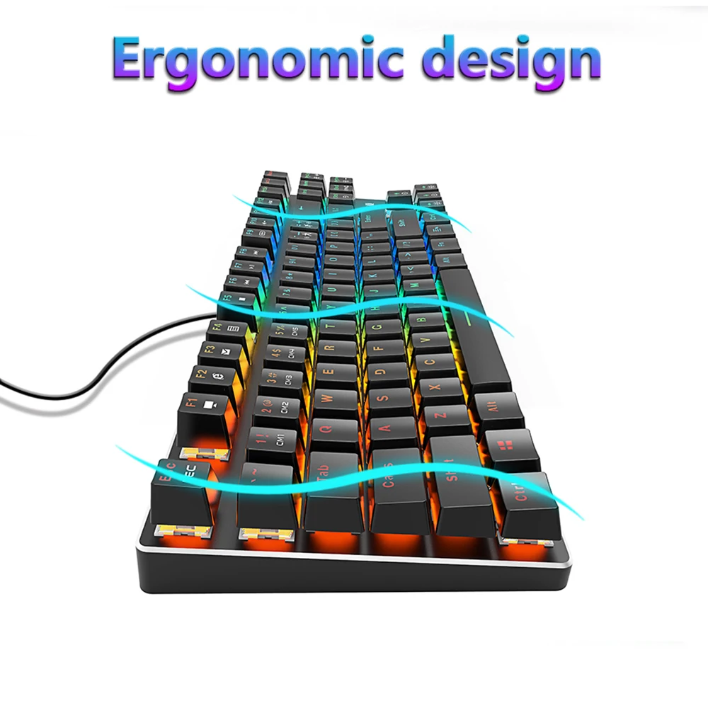 

ZUOYA wired Mechanical Gaming Keyboard Metal Panel LED Backlit USB Anti-Ghosting Black Red Blue Switch for Russian/English gamer
