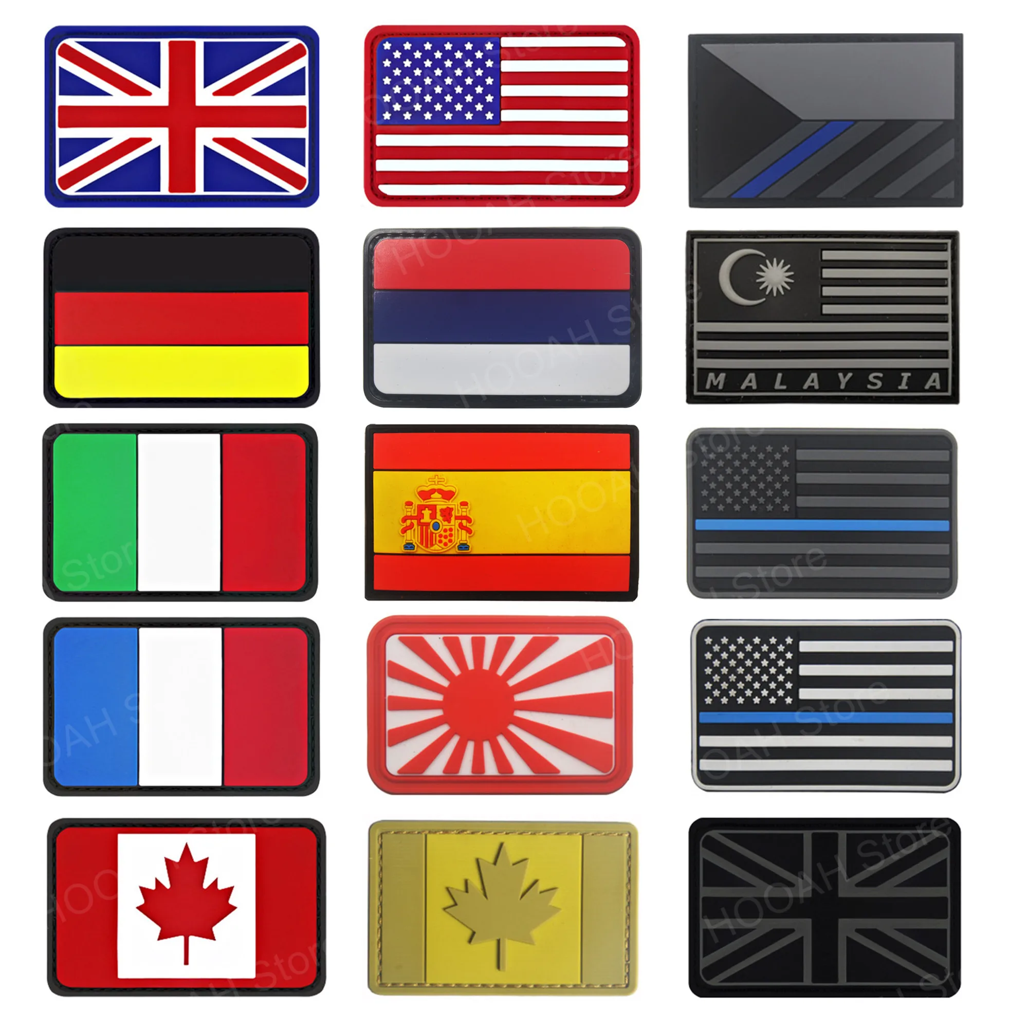 Нашивка с флагом из ПВХ Великобритания Германия Чешская Франция Италия США