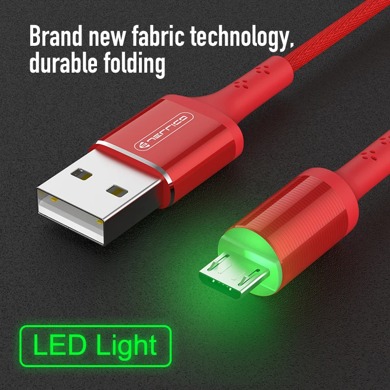 Светодиодный кабель Micro USB 2.1A для быстрой зарядки передачи данных Microusb зарядный