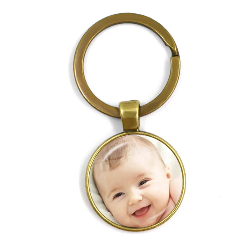 Персонализированный персонализированный брелок для ключей фото мама папа дети