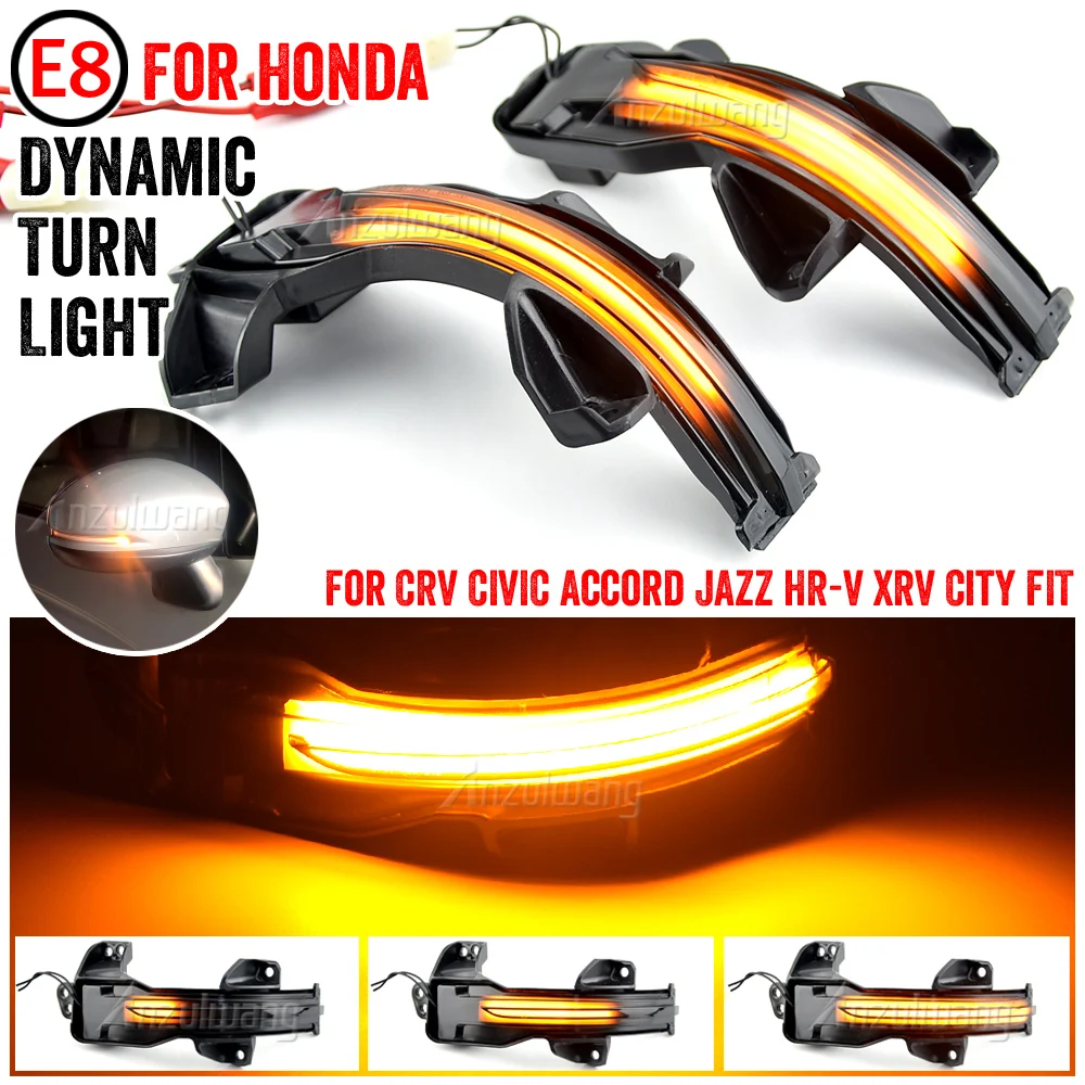 

Pair LED Side Wing Dynamic Turn Signal Light Mirror Indicator for Honda Odyssey City CRV Fit Jazz Accord Spirior Hybrid XRV