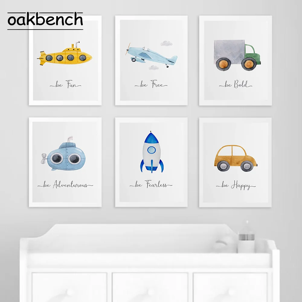 Плакат с самолетом и автомобилем вдохновляющая цитата печать на холсте для