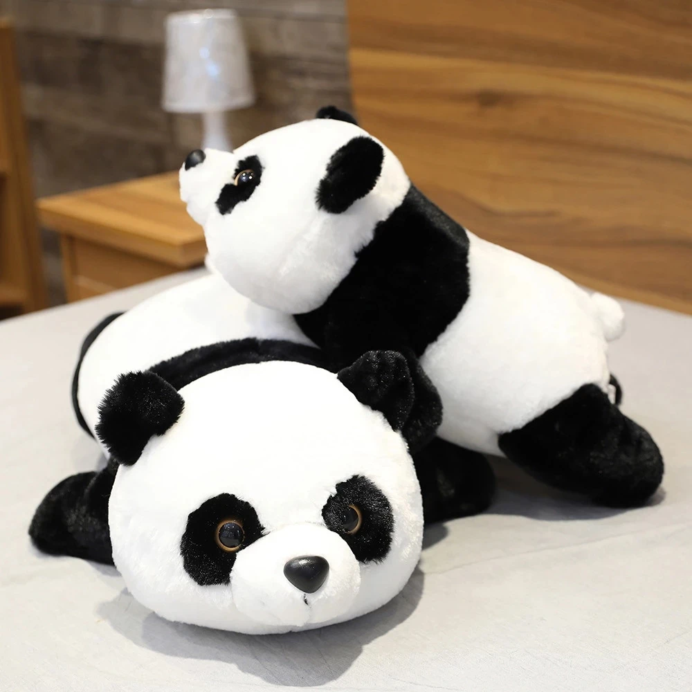 

50-90CM Cute Giant Panda Bear Plush Lie Prone Posture Stuffed Simulation Doll Toy Pillow Cartoon Kawaii Dolls Girls Lovely Gifts