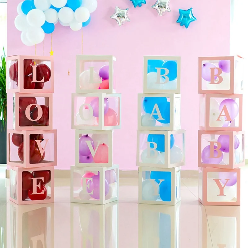 И надписью «Love» для прозрачная коробка для хранения воздушные шары на день рождения Аксессуары для вечеринки, дня рождения сюрприз предложение вечерние шар подарочная коробка